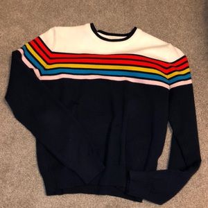FOREVER 21 RETRO STYLE RAINBOW COTTON SWEATER